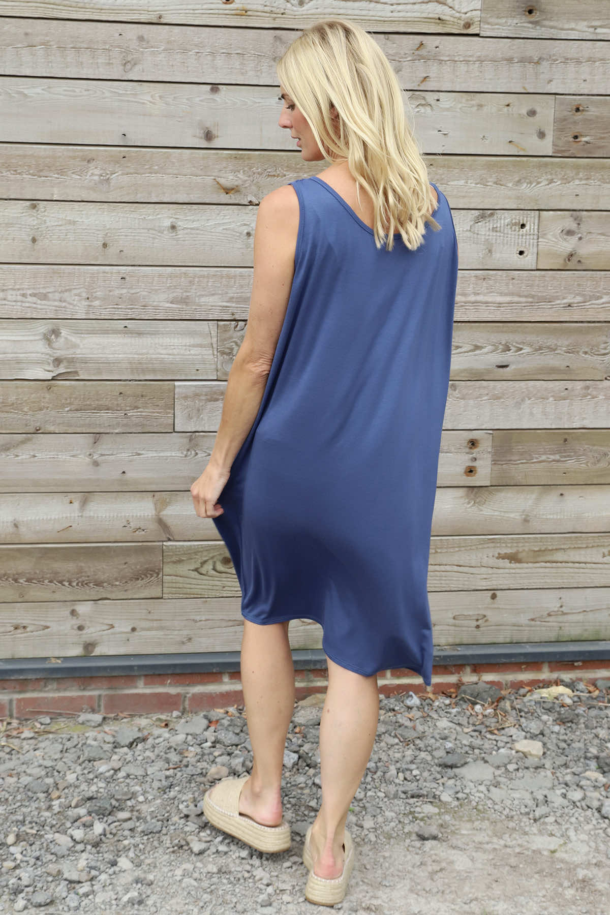 Brinda Sleeveless Dress Blue