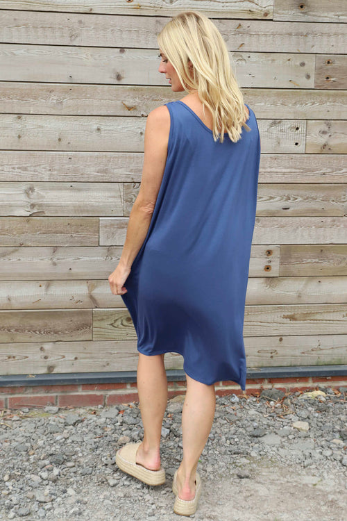 Brinda Sleeveless Dress Blue - Image 4