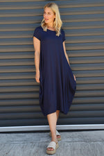 Sariah Short Sleeve Dress Navy Navy - Sariah Short Sleeve Dress Navy