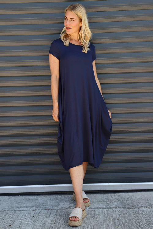 Sariah Short Sleeve Dress Navy - Image 1