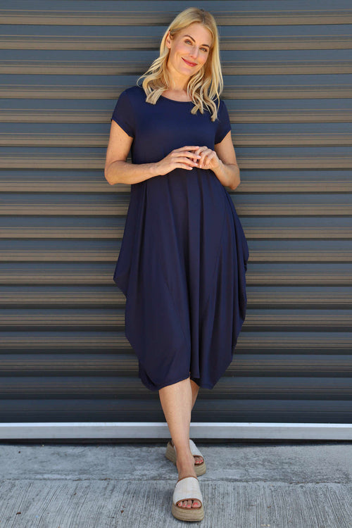 Sariah Short Sleeve Dress Navy - Image 2