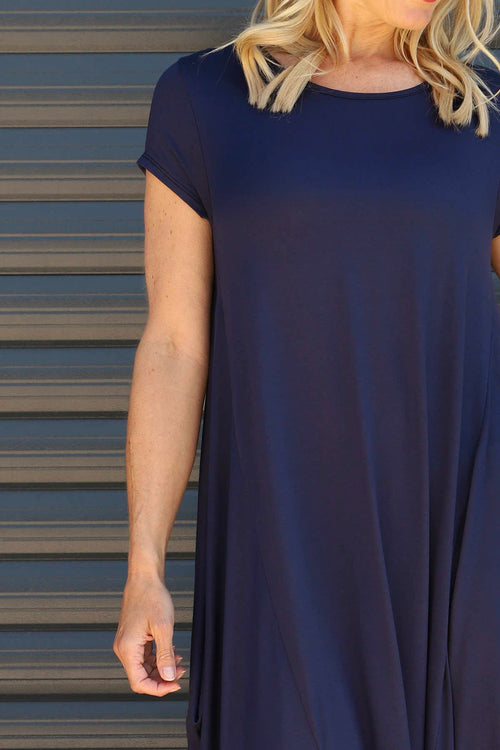 Sariah Short Sleeve Dress Navy - Image 3