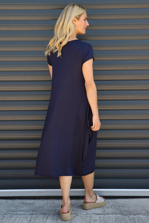 Sariah Short Sleeve Dress Navy - Image 4