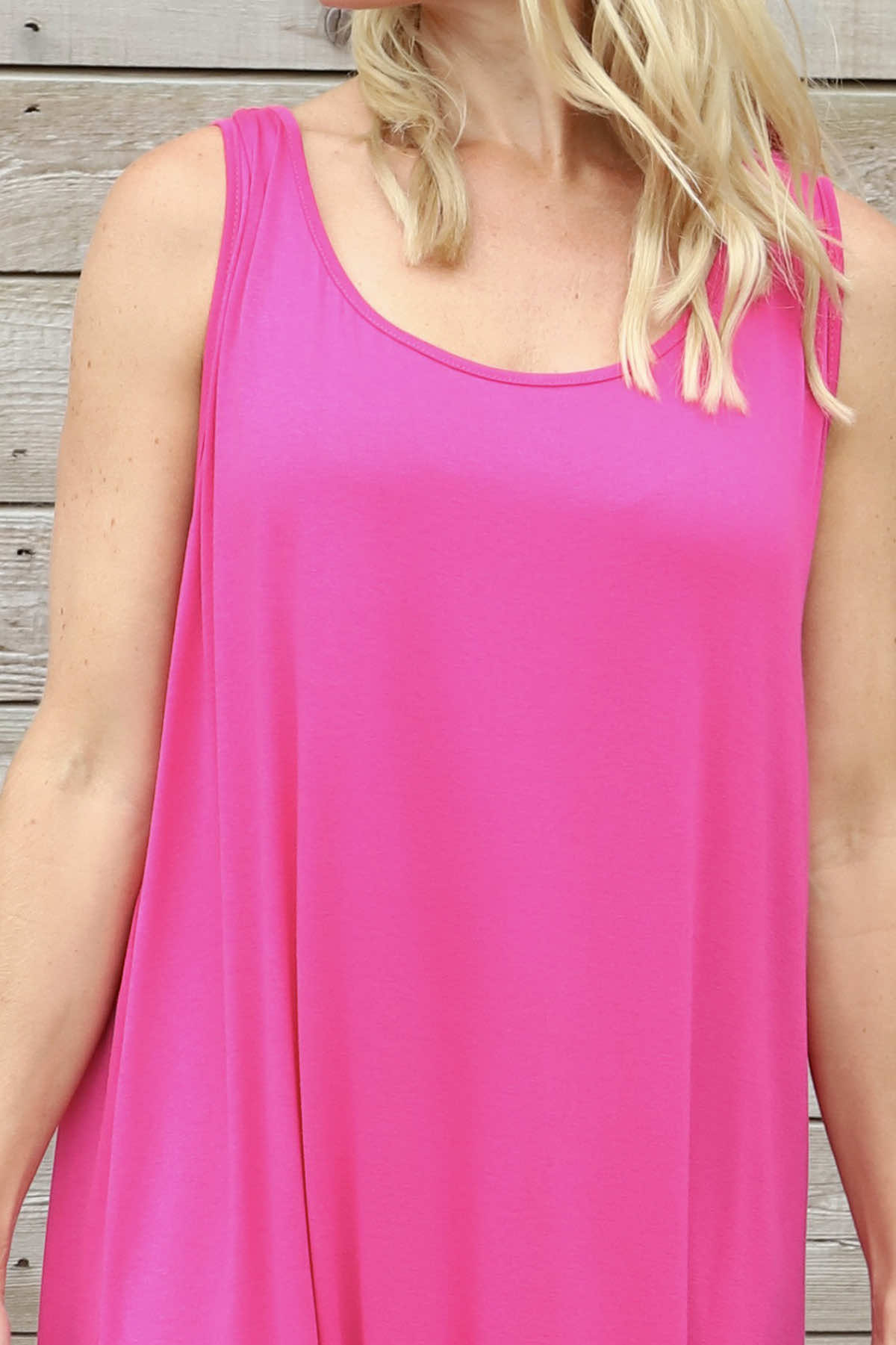 Brinda Sleeveless Dress Fuchsia