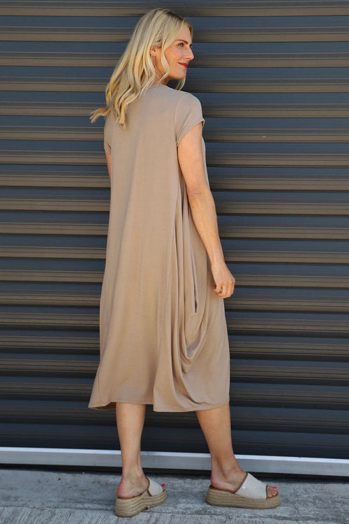 Sariah Short Sleeve Dress Mocha - Image 4