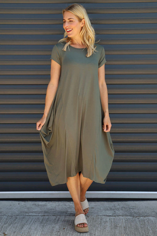 Sariah Short Sleeve Dress Khaki - Image 1
