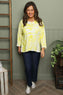 Charnette Long Sleeve Tie Dye Cotton Top Yellow