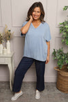 Burford V-Neck Top Blue