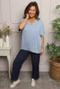 Burford V-Neck Top Blue