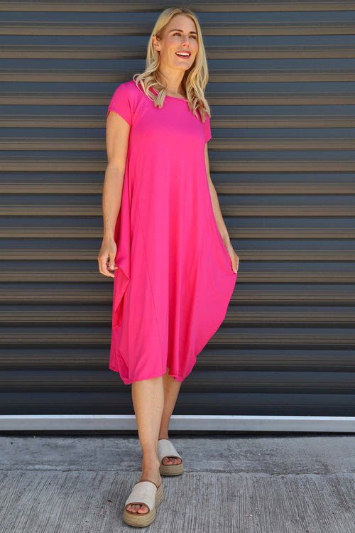 Sariah Short Sleeve Dress Fuchsia - Image 1