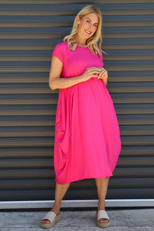 Sariah Short Sleeve Dress Fuchsia - Image 2