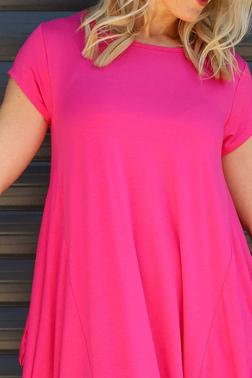 Sariah Short Sleeve Dress Fuchsia - Image 3