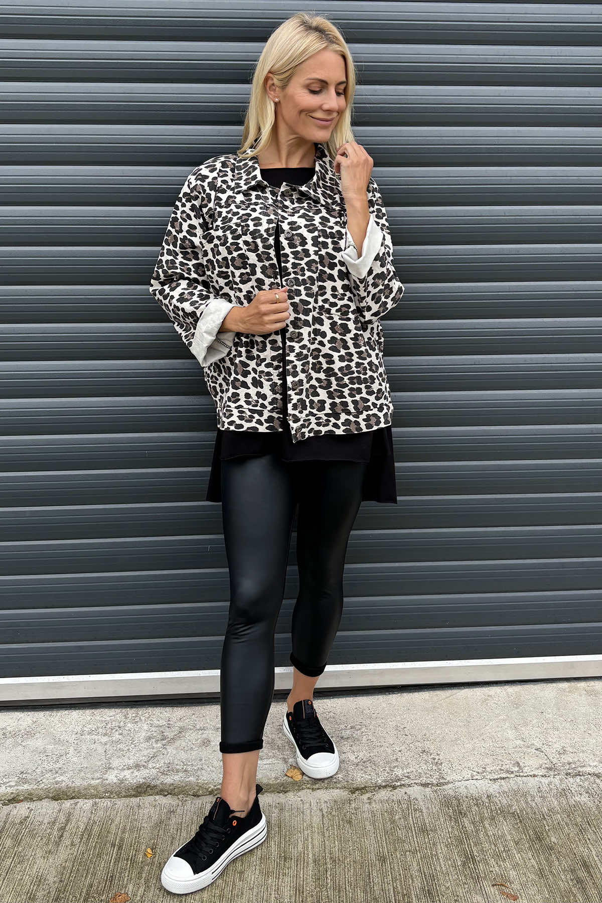 Jasmina Leopard Print Jacket Light Mocha