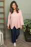 Trecia V-Neck Cotton Top Pink