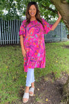 Chesca Paisley Print Tunic Fuchsia