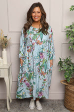 Kalla Floral Dress Light Blue Light Blue - Kalla Floral Dress Light Blue