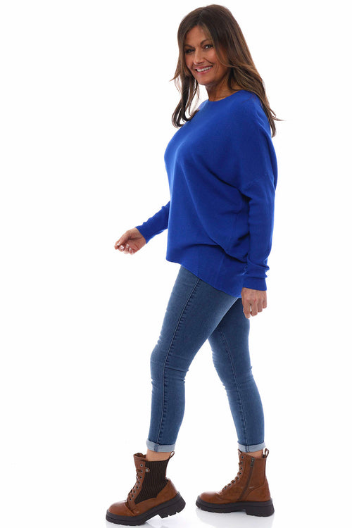 Nuria Ribbed Knitted Jumper Cobalt - Image 5