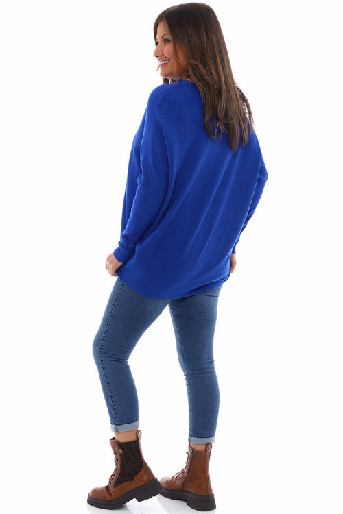 Nuria Ribbed Knitted Jumper Cobalt - Image 6