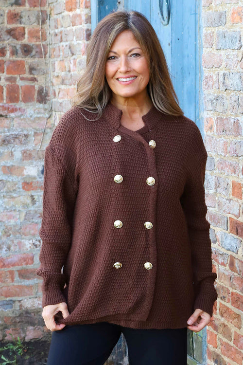 Belinda Knitted Cardigan Cocoa - Image 2