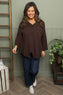 Trecia V-Neck Cotton Top Cocoa