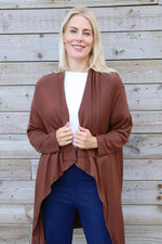 Regan Waterfall Cardigan Nutmeg Nutmeg - Regan Waterfall Cardigan Nutmeg