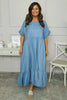 Bernice Belt Detail Denim Dress Mid Denim