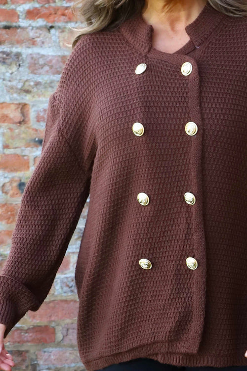 Belinda Knitted Cardigan Cocoa - Image 3
