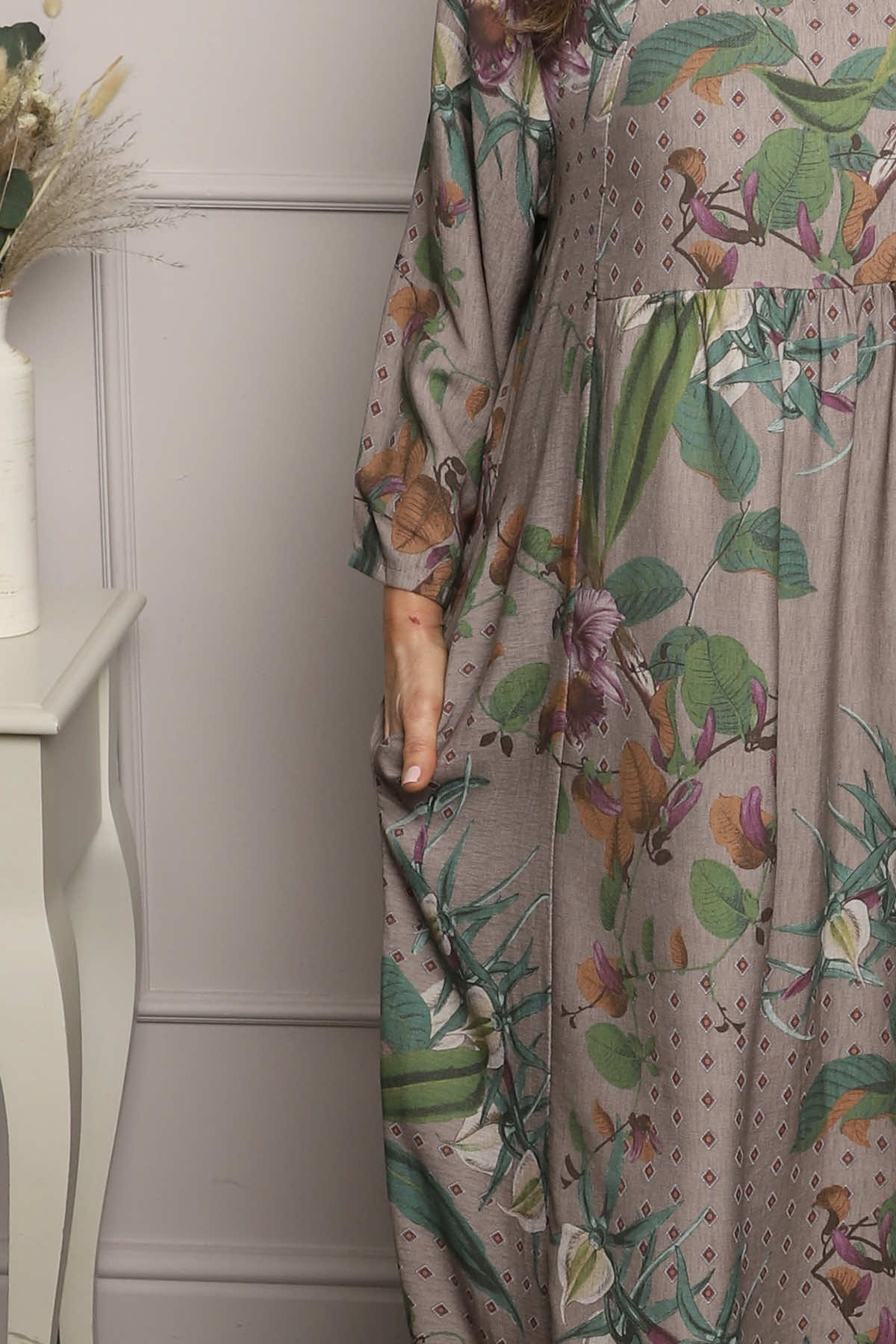 Kalla Floral Dress Mocha