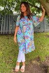 Chesca Paisley Print Tunic Light Blue