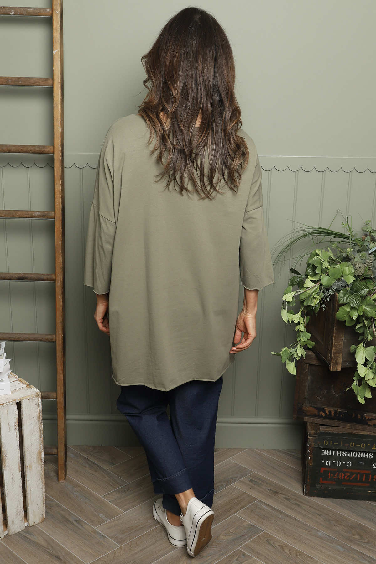 Betty Cotton Top Khaki