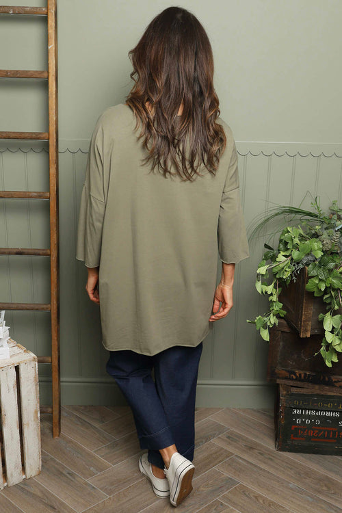 Betty Cotton Top Khaki - Image 4