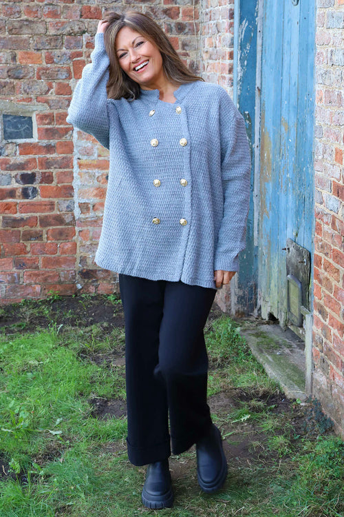 Belinda Knitted Cardigan Mid Grey - Image 1