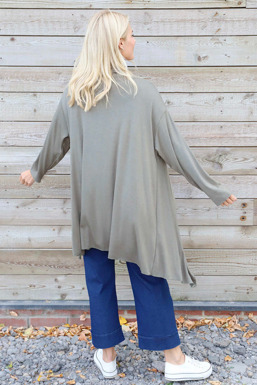 Regan Waterfall Cardigan Khaki - Image 4