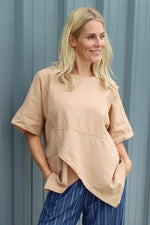 Merle Pocket Linen Top Camel Camel - Merle Pocket Linen Top Camel