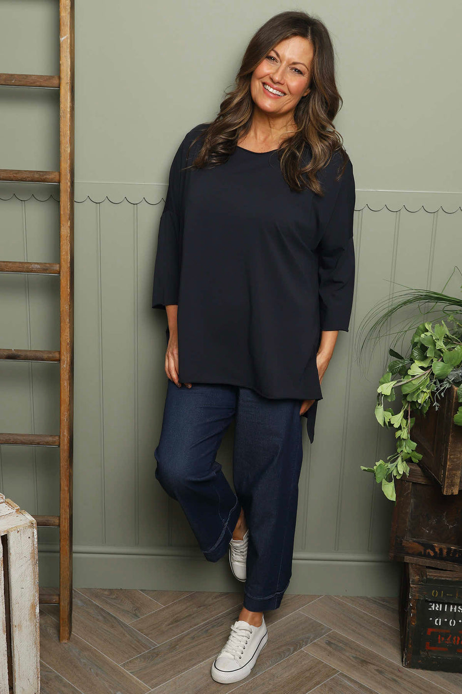 Betty Cotton Top Navy
