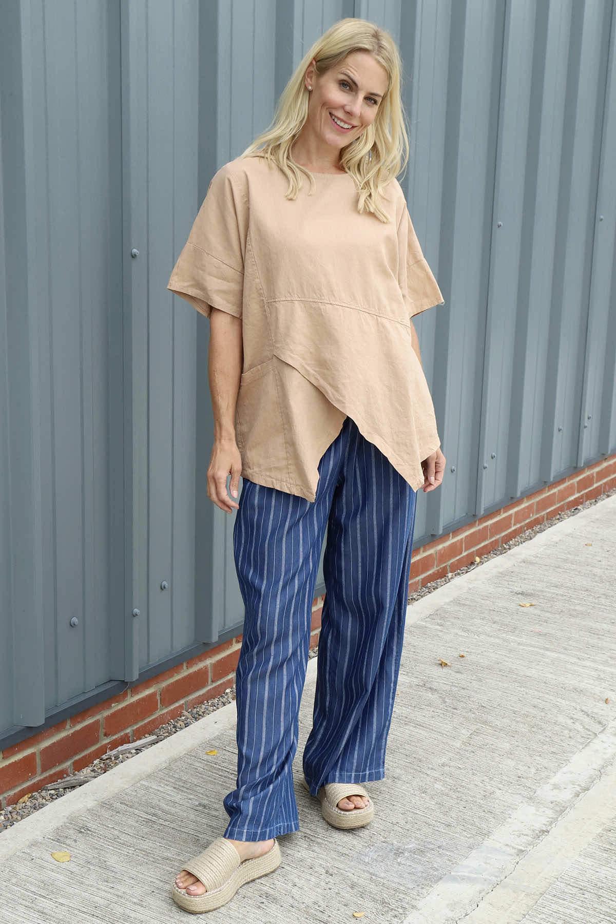 Merle Pocket Linen Top Camel