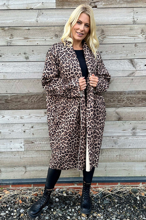 Caylee Leopard Print Jacket Nutmeg