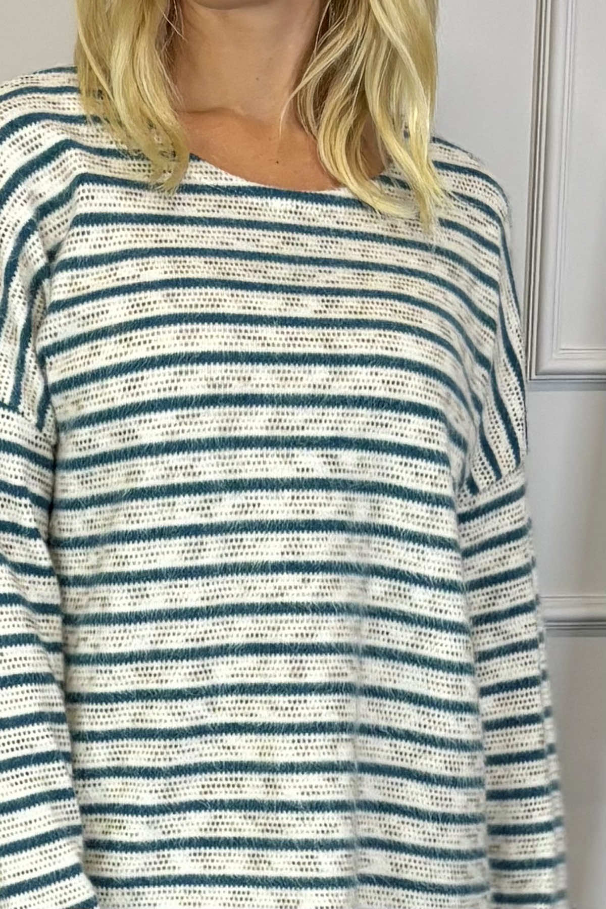 Sian Stripe Top Blue