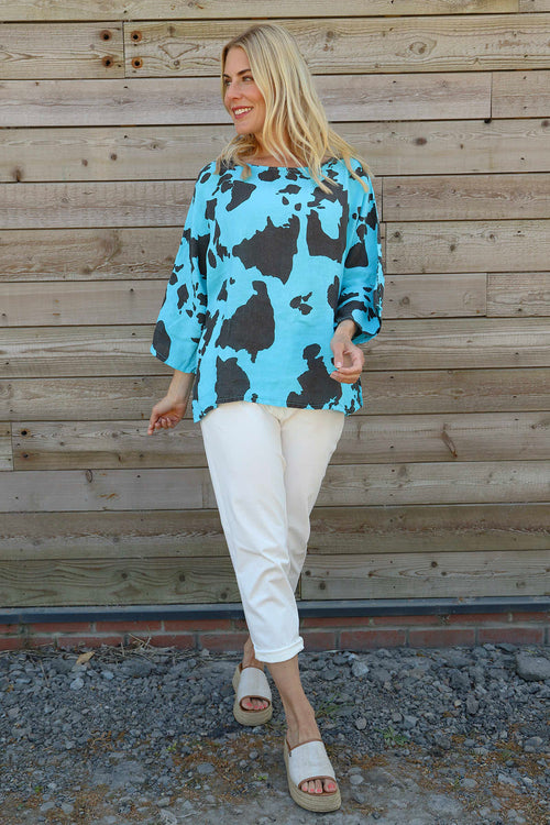 Vicki Nashville Linen Top Kingfisher - Image 2