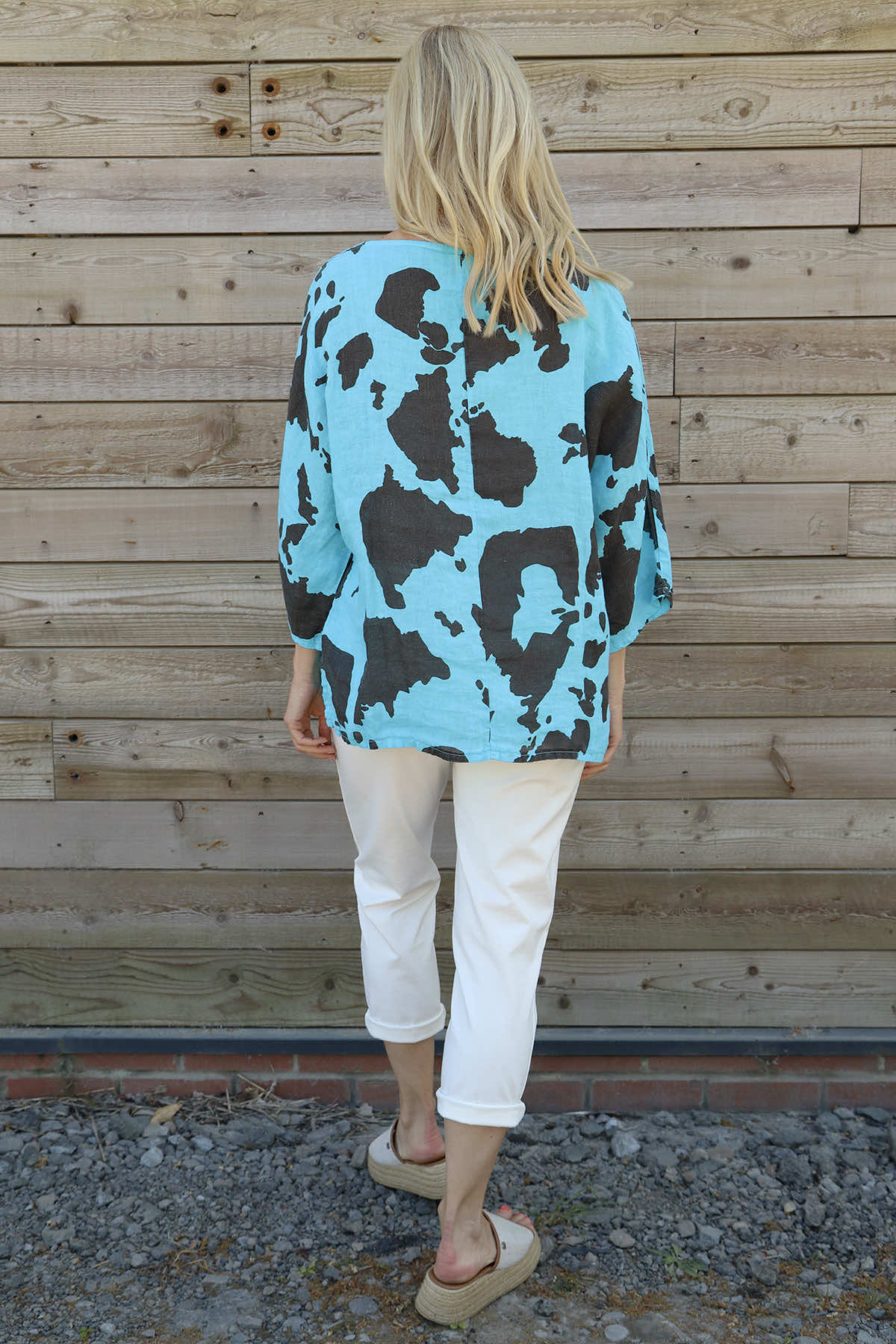 Vicki Nashville Linen Top Kingfisher