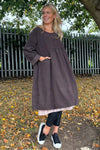 Joanna Needlecord Dress Cocoa