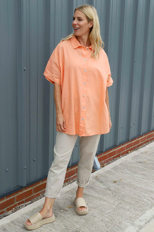 Theodora Crochet Detail Shirt Orange - Image 3