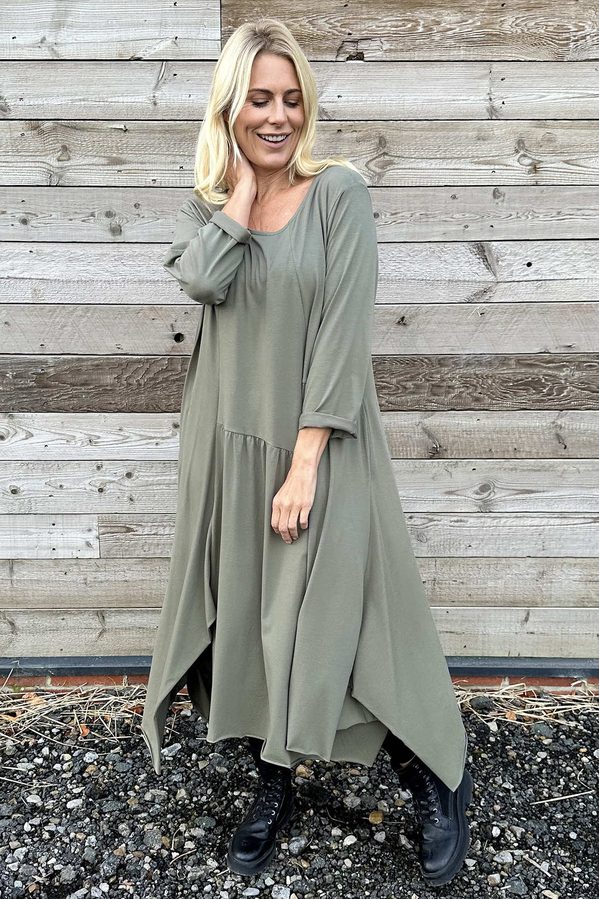 Jane Cotton Dress Khaki