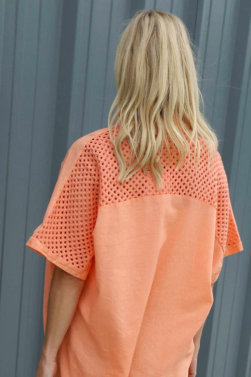 Theodora Crochet Detail Shirt Orange - Image 2