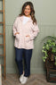 Dariana Zip Hooded Cotton Top Pink