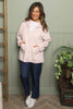 Dariana Zip Hooded Cotton Top Pink