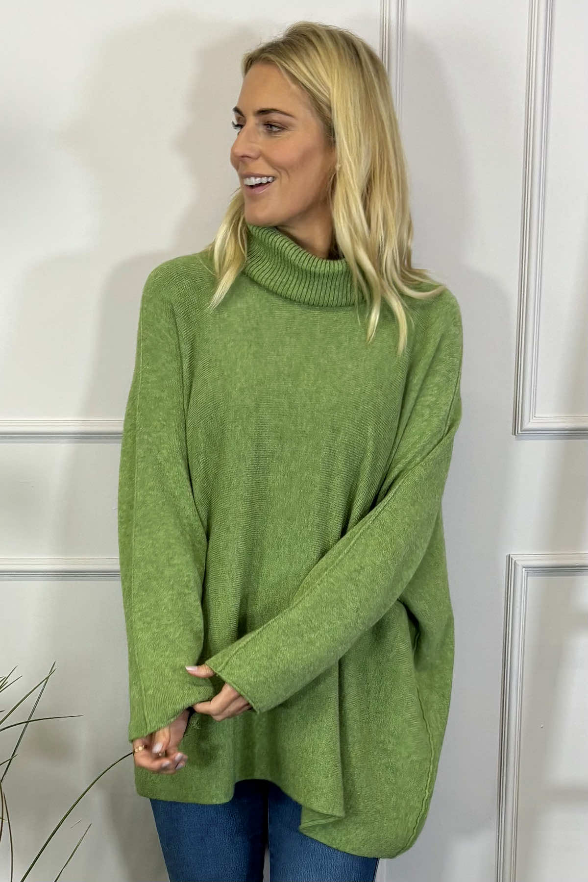 Jude Polo Neck Knitted Jumper Green