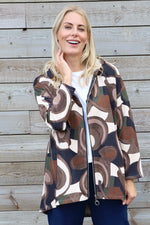 Cynthia Print Zip Hooded Jacket Black Black - Cynthia Print Zip Hooded Jacket Black