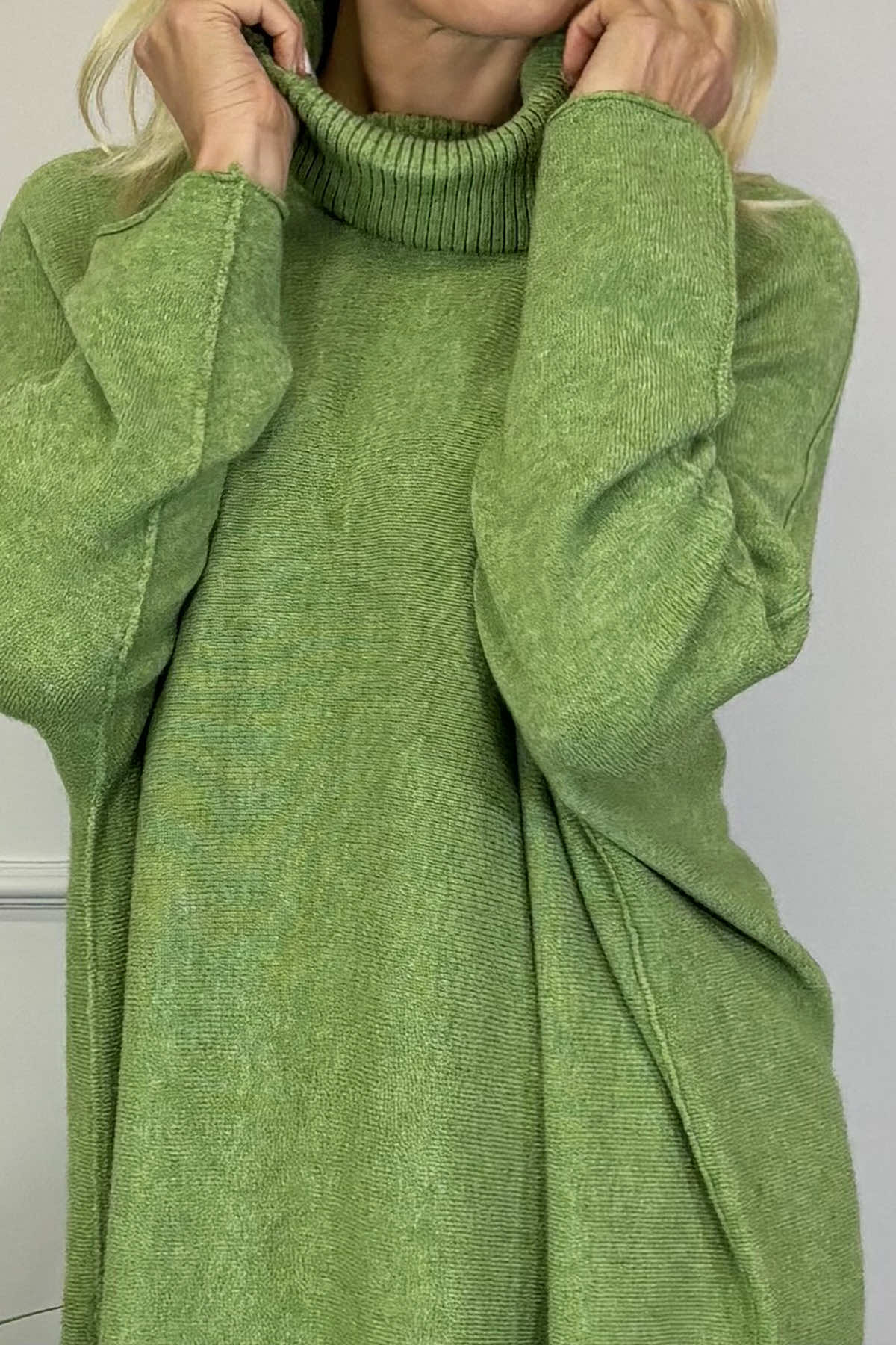 Jude Polo Neck Knitted Jumper Green