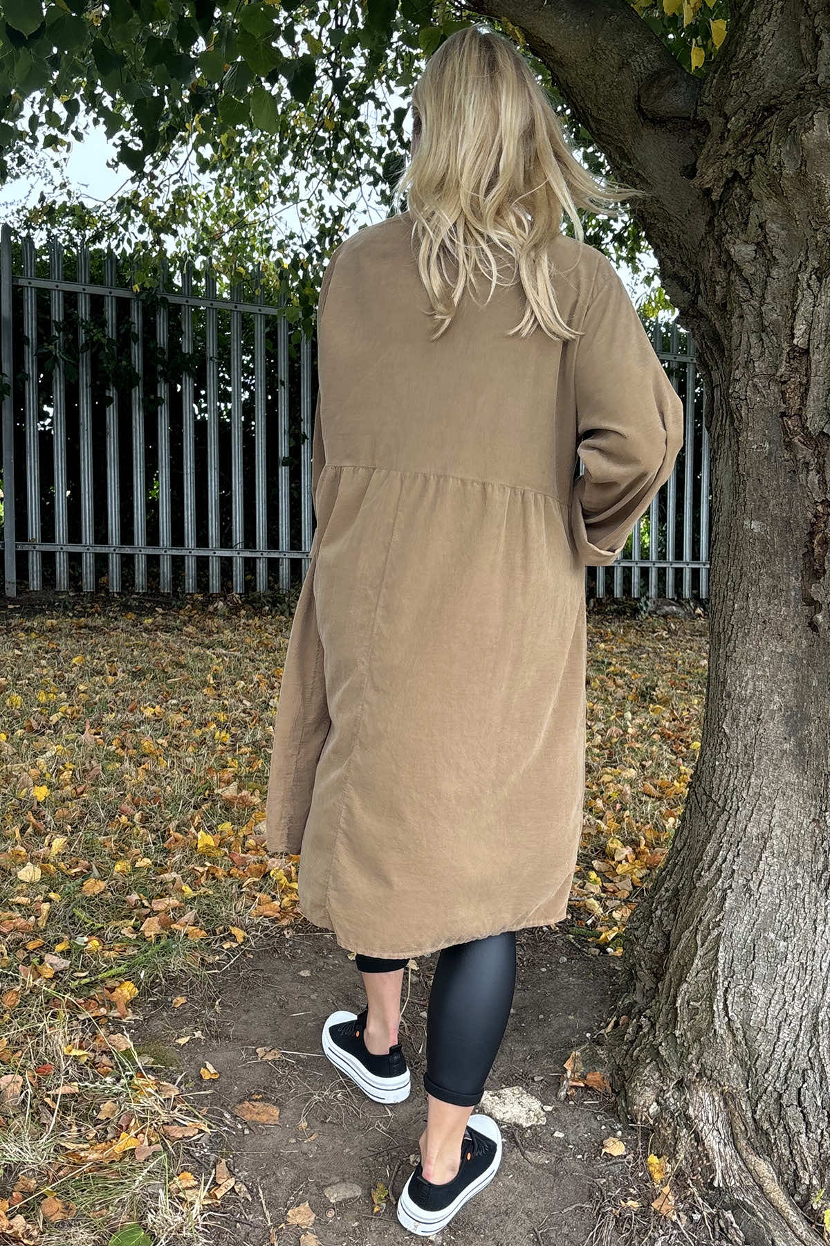 Joanna Needlecord Dress Camel